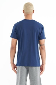 Air Jones Erkek Saks Mavi 0 Yaka T-shirt 88222 - Thumbnail