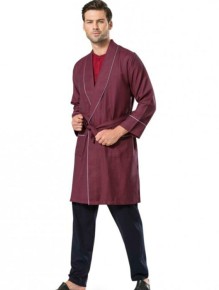 Pierre Cardin Groom Pajama & Robe 5 Pc Set 5590 - Thumbnail