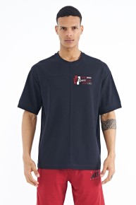 Tommy Life Erkek Lacivert Oversize T-shirt 88197 - Thumbnail