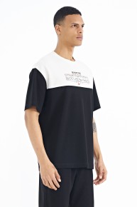 Tommy Life Erkek Siyah Oversize İnterlok T-shirt 88225 - Thumbnail